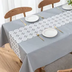 【特価商品】テーブルクロス ビニール おしゃれ テーブルカバー 撥水 PVC 長方形 正方形 tablecloth 汚れ防止 防水 防油 北欧 テーブルマット グレー 90×90CM