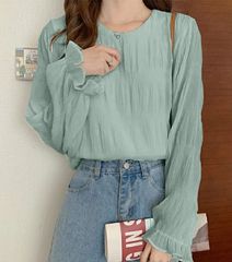 美品♪セオリー レース切替 フレアブラウス バックレース 半袖 