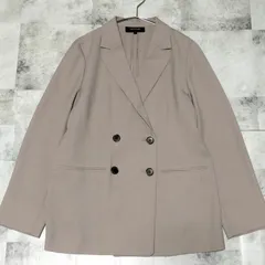 洗える【極美品】UNTITLED トリクシオン ダブルブレストジャケット テーラードジャケット サイド3 Lサイズ相当 ベージュ ウォッシャブル 上品 きれいめ 通勤 オフィス