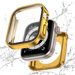 【特価商品】【フルカバー保護】Kawoco アップルウォッチ 防水 カバー Apple Watch SE Series 6 5 4 対応 40mm ケース 2 in 1 前後の保護 二重構造 耐衝撃 iWatch 一体型 ケース 40mm ゴールド