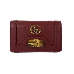 GUCCI(グッチ) キーケース美品  GGマーモント/バンブークロージャー 658636 レッド×ベージュ 6連フック レザー