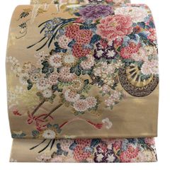 振袖 身丈156.5cm 裄丈66cm M 袷 枝梅 流水 金糸 金彩 深緑 正絹 名品