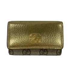 GUCCI(グッチ) キーケース GGマーモント 456118 ゴールド×ベージュ 6連フック/LIMITED EDITION レザー