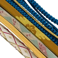帯締め 優品 帯締め5本セット 薄緑 正絹 和装小物  【中古】