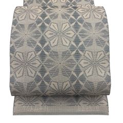 美品】 袋帯 秀品 華文 花唐草 銀糸 箔 黒灰 六通 正絹 【中古