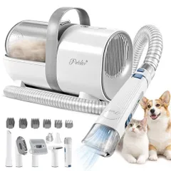 【20年プロトリマー推奨】Pateker 7 in 1 ペット用バリカンセット | ペット グルーミング 掃除機 |ブラシと掃除機一体型機 | 自動吸引で抜け毛ケア | 犬 猫用品 | 換毛期対策 | 犬用バリカン | ペットグルーミング＆抜 b4f026f0