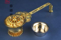 修縁堂】真鍮製 透かし柄 蓮の花香炉手炉 金剛降魔法器仏具 - メルカリ
