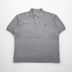 CHEMISE LACOSTE フランス製 70年代 フレンチラコステ ポロシャツ 2XL グレー 鹿の子 ワンポイントロゴ