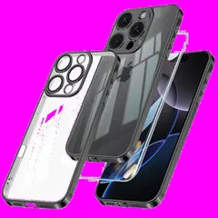 薄型 耐衝撃 TPU スリム 透明 スマホケース 黒 カバー メッキ加工 max pro 黄変防止 16 ストラップホール付き 16 アイフォン ワイヤレス充電対応 【カメラレンズ保護付き/フィルム付き】 iphone16pro クリア ケース max 用 ク