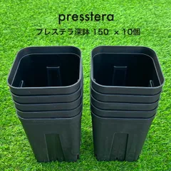 プレステラ深鉢150 ブラック 10鉢セット presstera ロングスリット鉢 スクエア型 硬質 プラスチック 鉢 日本ポリ鉢販売株式会社のサムネイル