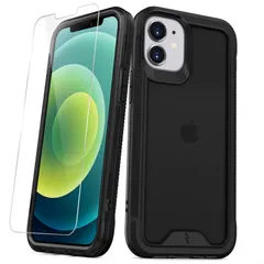 【 ZIZO 】 iPhone 12 mini (5.4インチ) ケース カバー 耐衝撃 衝撃吸収 米軍MIL規格 強化ガラス保護フィルム付属 ハイブリッド (ポリカーボネイト × TPU) ION [ブラック / スモーク] [iPhone 12 mini]
