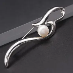 R320 淡水真珠 パール LUS 925刻印 ブローチ デザイン シルバー コサージュ 6月誕生石