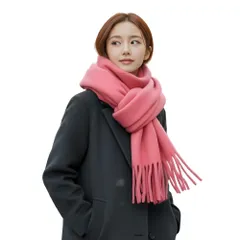 [レグエイト] 大判 レディース マフラー ふわふわ 無地 ストール 厚手 秋 冬 肩掛け 巻き物 防寒 暖かい 羽織り おしゃれ 可愛い 韓国 白 黒 (ピンク) [ピンク]