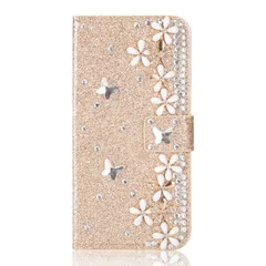 【特価セール】iphone 13 / iphone 14 用 ケース 手帳型 おしゃれ お花 蝶々 デザイン かわいい きらきら デコ 女子 女性向け きれい 優雅 カバー 横開き マグネット カード収納 耐衝撃 滑り防止 スマホケース ハンドメイド アィフォ