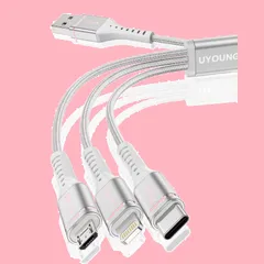 iPhone 3台同時充電 USB Android Micro C Type 超高耐久 タイプC 1 in 3 充電コード 各種対応 1.2m 急速 3in1 充電ケーブル