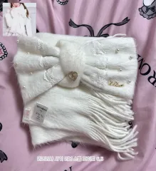 リズリサ マフラー ストール シャギー リボン ストール 白 量産型 地雷系 量産型 地雷系