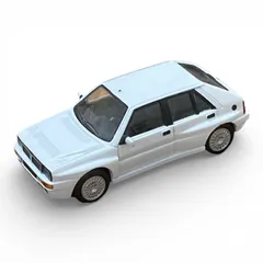 【ミニカー】ランチア デルタ HF インテグラーレ（ホワイト）【ルース品(台座付)／状態ランクA】中古品／デル・プラド カーコレクション／スケール：1/43のサムネイル