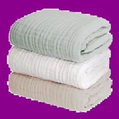 タオル バスタオル 赤ちゃん 6重ガーゼ ベビー 105×105cm 正方形 イブル (グリーン ベージュ (ケラッタ) ホワイト)