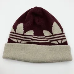 adidas アディダス ニットキャップ ニット帽 Y2K ビーニー 帽子 ロゴ トレフォイル バーガンディ グレー メンズ レディース originals オリジナルス SQ-5-26