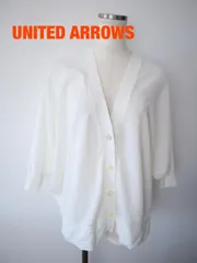 【2024年製】UNITED ARROWS　ユナイテッドアローズ　ドルマンスリーブカーディガン　定価18700円　F（フリー）　オフホワイト　透け感あり　シンプル　お出掛け　送料込み　6465288