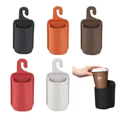 Azmio 後部座席 ドリンクホルダー 2個セット ヘッドレスト PUレザー リアトレイ (モカブラウン) [並行輸入品] [モカブラウン]