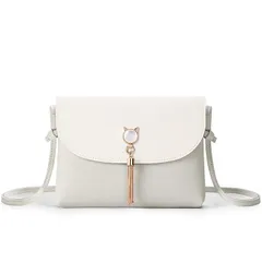 【新品】 [KALIDI] ショルダーバッグ レディース 小さめ 猫ボタン 可愛い おしゃれ女子バッグ シンプル ミニバッグ お財布 スマホポーチ 防水 肩掛けバッグ 斜めがけ 超軽量 プレゼント 通学 旅行用 (グレー) 0