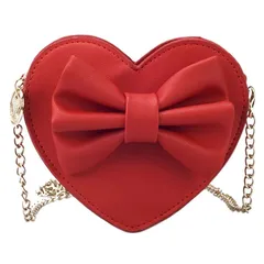 【新品】 [VALICLUD] レディース ハート型チェーンショルダーバッグ 軽量 コンパクト 5.51×5.12×1.77インチ ファッション ミニバッグ お出かけ用 赤 0