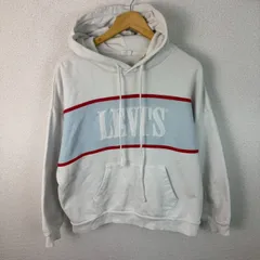 Levi's リーバイス スウェット パーカー ロゴ刺繍 ホワイト Sサイズ メンズ 古着 アメカジ ストリート スポーツMIX