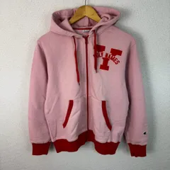 Champion チャンピオン フルジップパーカー ロゴプリント ピンク Mサイズ レディース 古着 アメカジ ストリート スポーツMIX