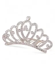 [alldeblue]ティアラミニ 4cm×8cm 小さめ 王冠 コーム付き ヘアアクセサリー ハロウィン 文化祭 推し活 女の子用 プリンセス風 [ダイヤ１]