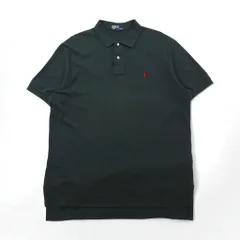 Polo by Ralph Lauren 90年代 ポロシャツ XL グリーン コットン 鹿の子 スモールポニー刺繍