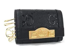 GUCCI グッチ キーケース GGマーモント 676153 ブラック レザー ユニセックス 6連 ゴールド金具 美品