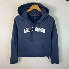 Abercrombie & Fitch アバクロンビー&フィッチ スウェット パーカー ロゴプリント ネイビー Mサイズ レディース 古着 アメカジ ストリート　Y2K