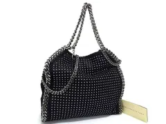 STELLA McCARTNEY ステラ マッカートニー ハンドバッグ ファラベラ ブラック シルバー エコレザー レディース スタッズ 2WAY シルバー金具 美品