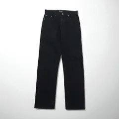 POLO JEANS CO. RALPH LAUREN 90年代 ストレート デニムパンツ M ブラック ボタンフライ レザーパッチ モロッコ製
