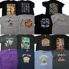 古着卸 まとめ売り キャラクター 半袖Tシャツ 15枚セット (メンズ 2XL ) ドラゴンボール ディズニー ナルト ヒロアカ 中古 古着 ND9853