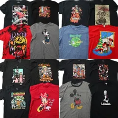 古着卸 キャラクター 半袖Tシャツ 16枚セット (メンズ 2XL /3XL ) ストリートファイター ディズニー ドラゴンボール ナルト 中古 ND9851