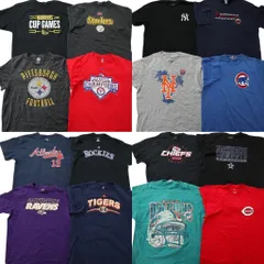 古着卸 まとめ売り プロチーム 半袖Tシャツ 16枚セット (メンズ XL ) NFL MLB ヤンキース カブス スティーラーズ 中古 古着 ND9843