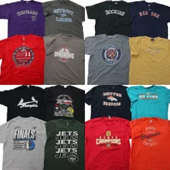 古着卸 まとめ売り プロチーム 半袖Tシャツ 16枚セット (メンズ XL ) ナイキ MLB NFL NBA ジェッツ レッドソックス ブロンコス 中古 ND9841のサムネイル