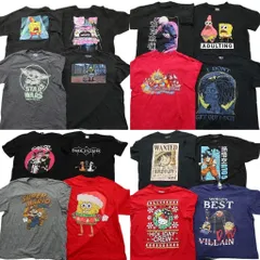 古着卸 キャラクター 半袖Tシャツ 16枚セット (メンズ XL /2XL ) サンリオ スポンジボブ ワンピース ドラゴンボール マリオ 中古 ND9872