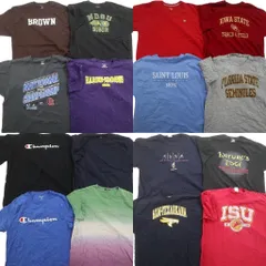 古着卸 まとめ売り チャンピオン 半袖Tシャツ 16枚セット (メンズ 2XL ) カレッジ風 ワンポイント ロゴ アーチロゴ 中古 古着 ND9933