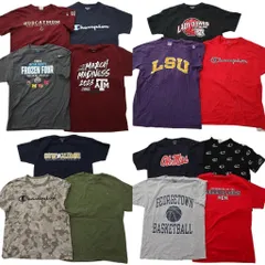 古着卸 まとめ売り チャンピオン 半袖Tシャツ 14枚セット (メンズ L ) 迷彩柄 カレッジ風 ワンポイント 中古 古着 ND9957