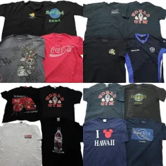 古着卸 まとめ売り 有名企業 半袖Tシャツ 16枚セット (メンズ XL ) ハードロックカフェ コカ・コーラ ディズニー ヤマハ 中古 古着 ND9977