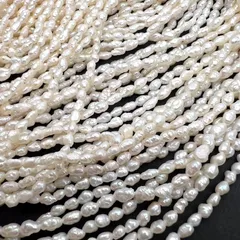 １連*小粒ケシ型*品質良し♪淡水パール*約3.5×2.5ｍｍ前後
