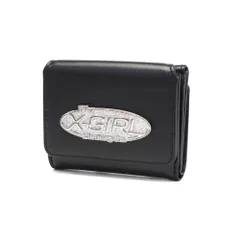 新品 [エックスガール] シルバーグリッターオーバルロゴバックルミニウォレット SILVER GLITTER OVAL LOGO BUCKLE MINI WALLET 105253054008 BLACK ONE SIZE