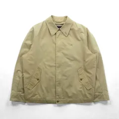 BURBERRY 日本製 スウィングトップ ハリントンジャケット L ベージュ チンストラップ ワンポイントロゴ