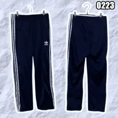 M 90s アディダス ファイヤーバード ネイビー 白 3本線 ワイド トラック パンツ