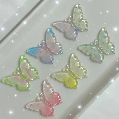 【s140】1セット 6個入り 150円 蝶々 デコパーツ ホイップデコ ハンドメイド 資材