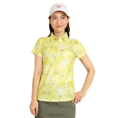 新品 [キャロウェイ] レディース 半袖 ポロシャツ (フラワー柄・吸汗速乾性・UVカット) / ゴルフ / C24134219 1060_イエロー