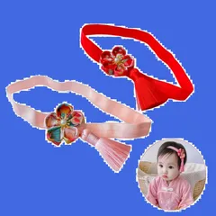 結婚式 お祝い 髪飾り 髪飾り 女の子 可愛いヘアバンド 新生児 新生児 和風 和装 幼児 誕生日 子供 プレゼント おしゃれ かわいい リボン 記念撮影 へあアクセサリー ヘアアクセサリー 花 レース 赤ちゃん 出産祝い（レッド＋ピンク) 4点セット ヘアバ